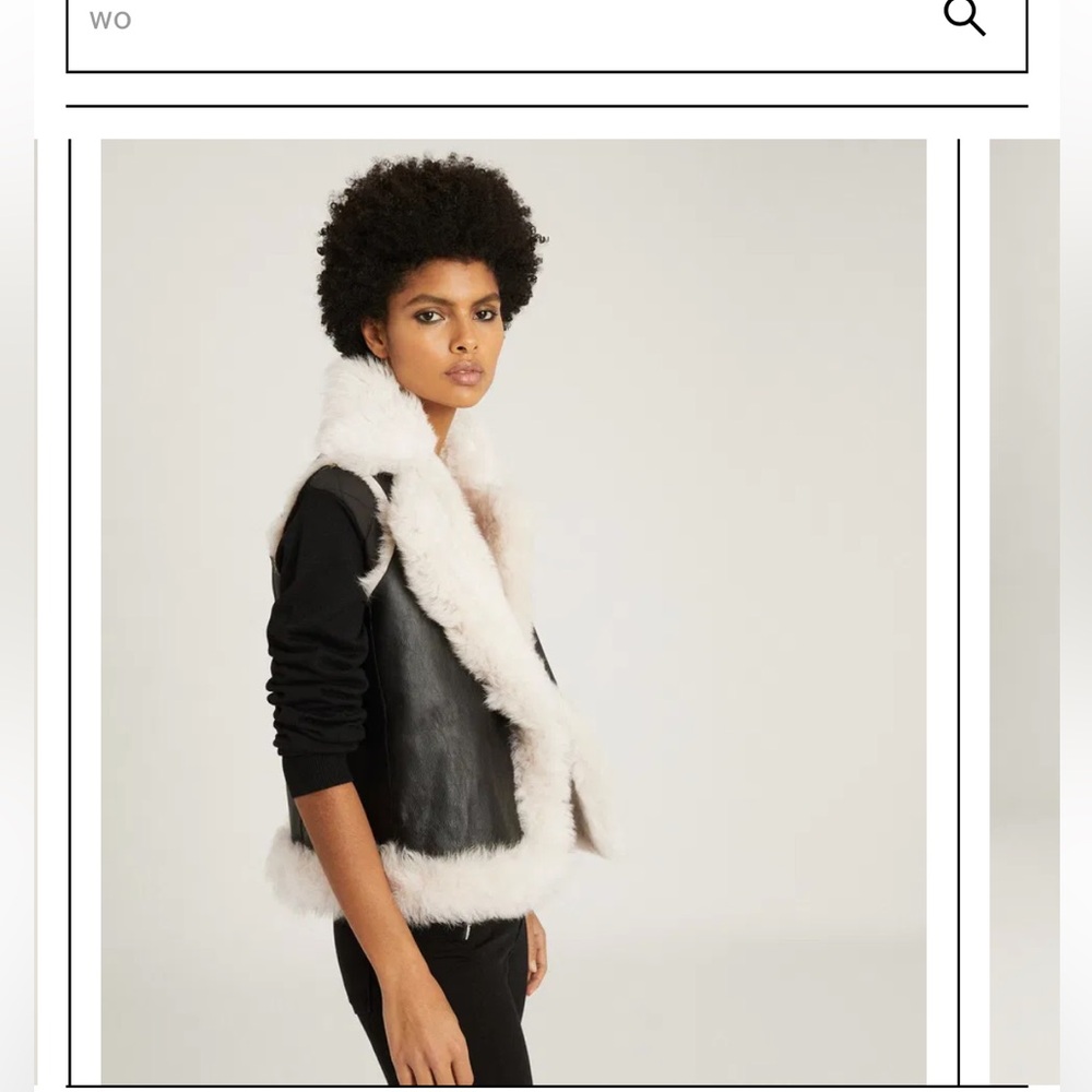 Reiss Nolan Leather Jacket with reversible Fur Gilet, 2 pieces